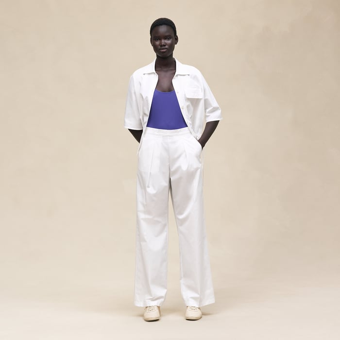Blanc Embroidered Beach Pants