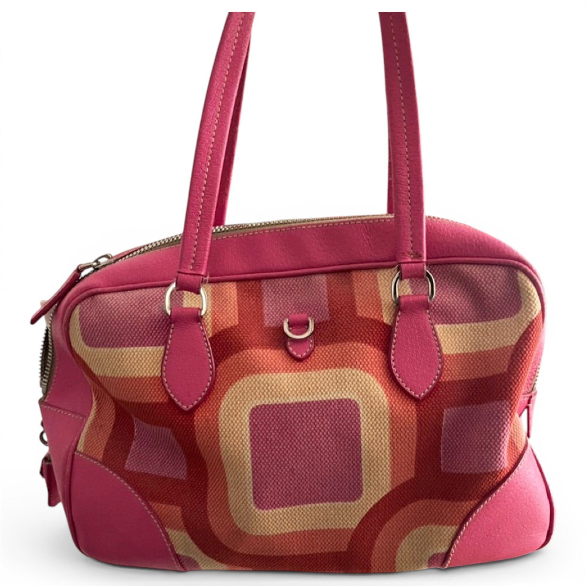 Bowling patent leather handbag