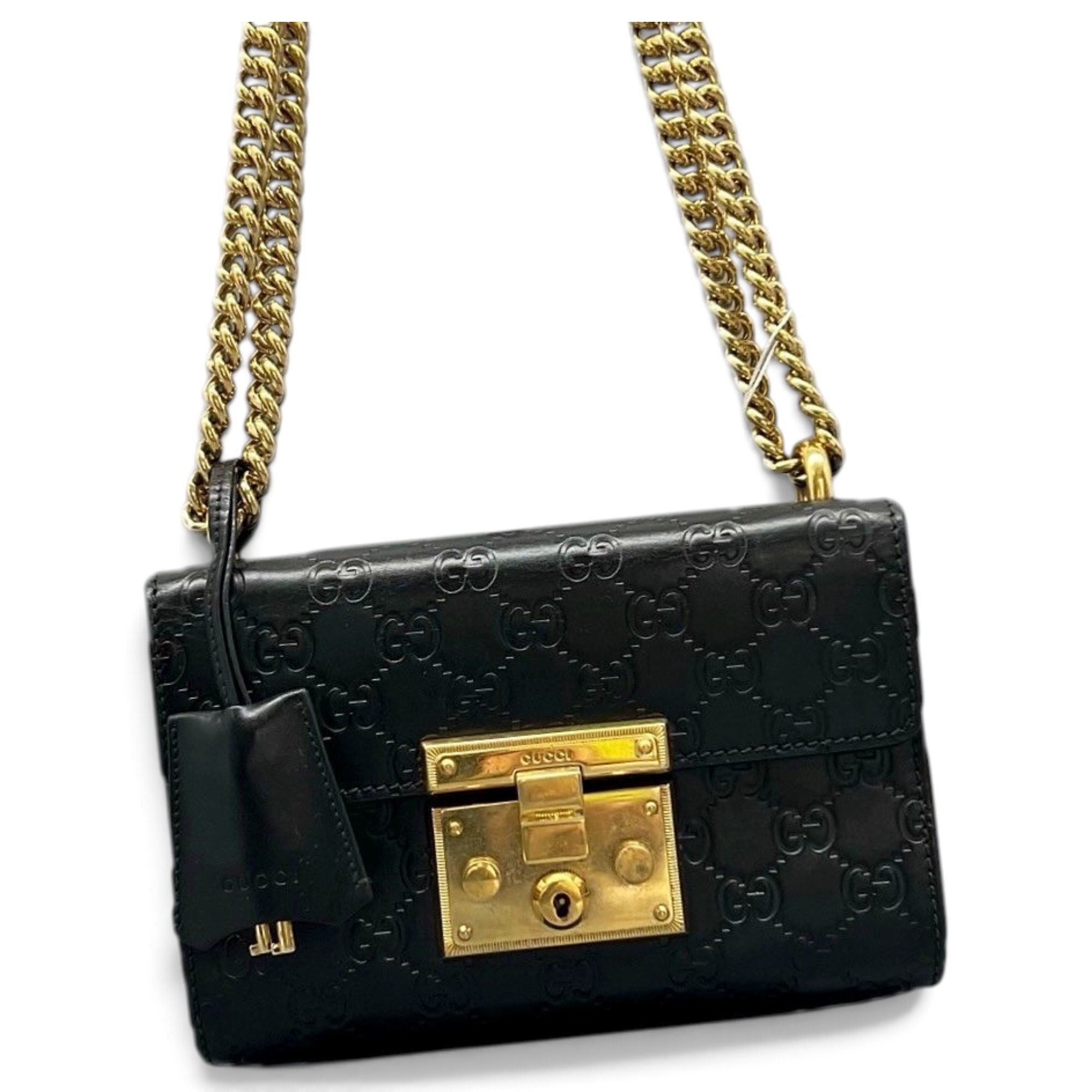 Padlock leather handbag
