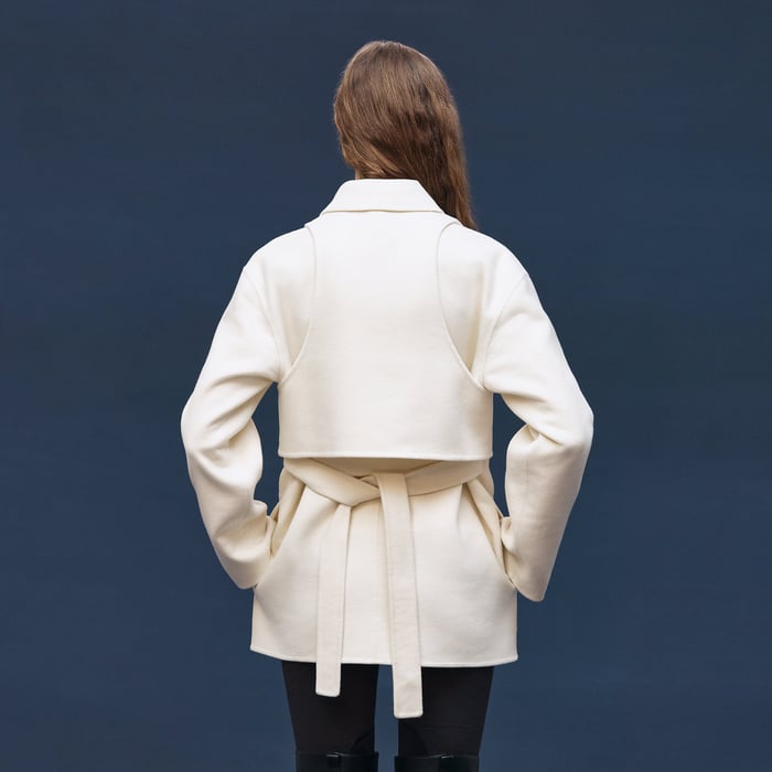 Blanc Naturel Trench Modular Cashmere Coat