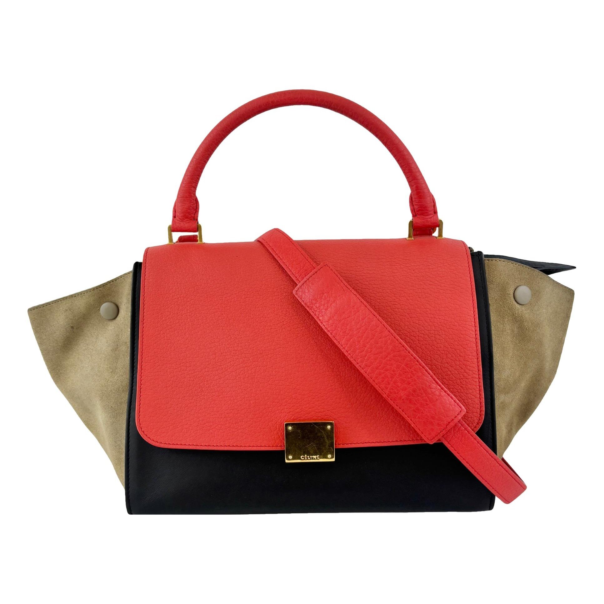 Trapèze leather handbag