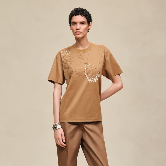 Marron Châtain "Grand Manege" Maxi T-shirt