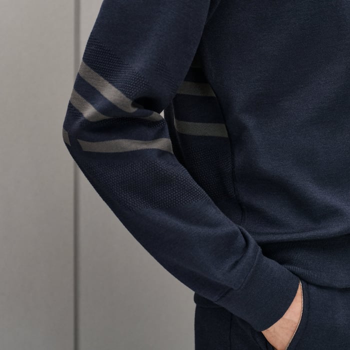 Bleu Nuit "H Golf" Reversible Zipped Jacket