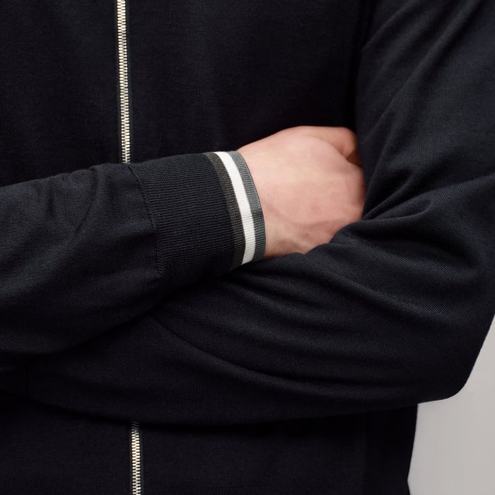 Marine "Rayures & Twist" Zipped Jacket