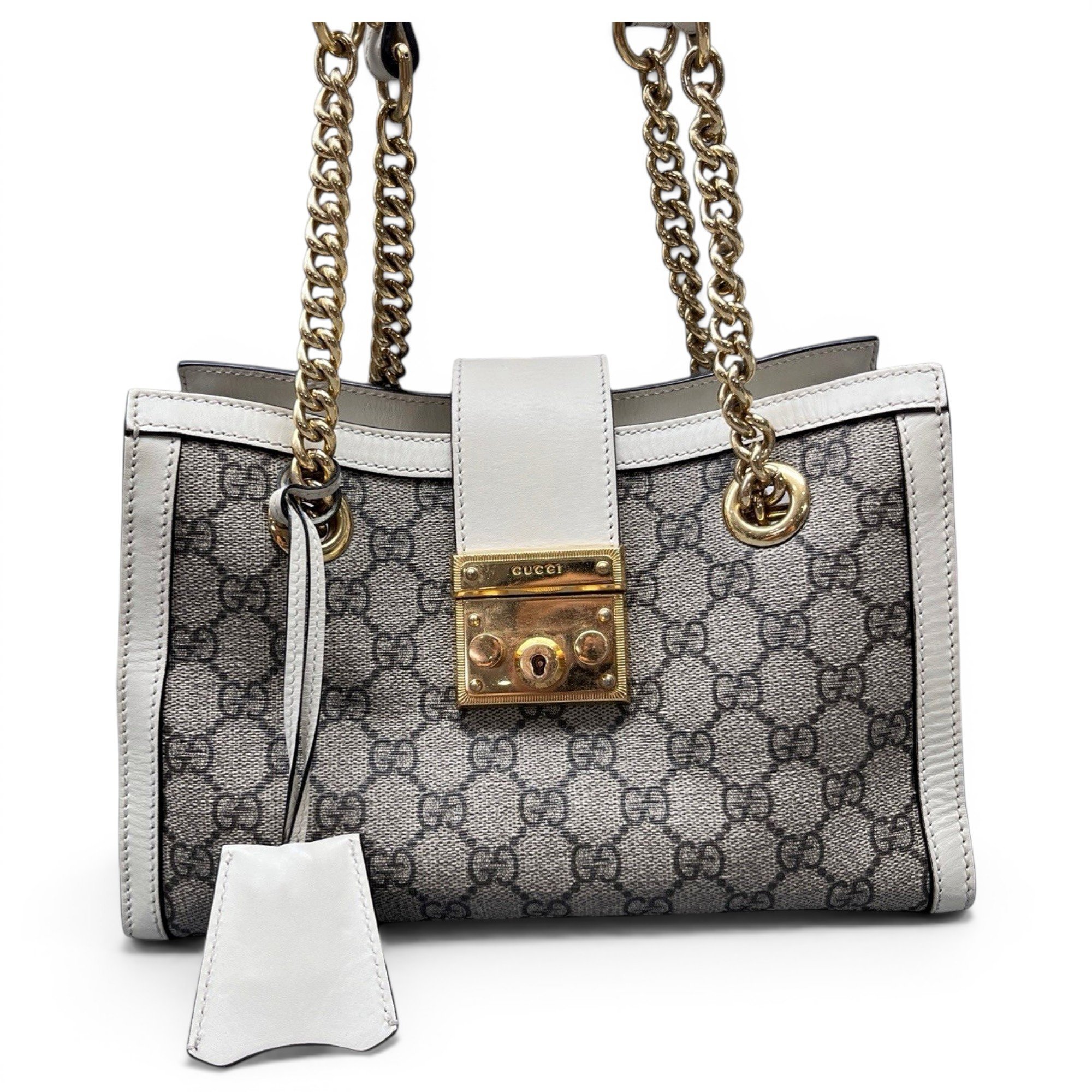 Padlock leather handbag
