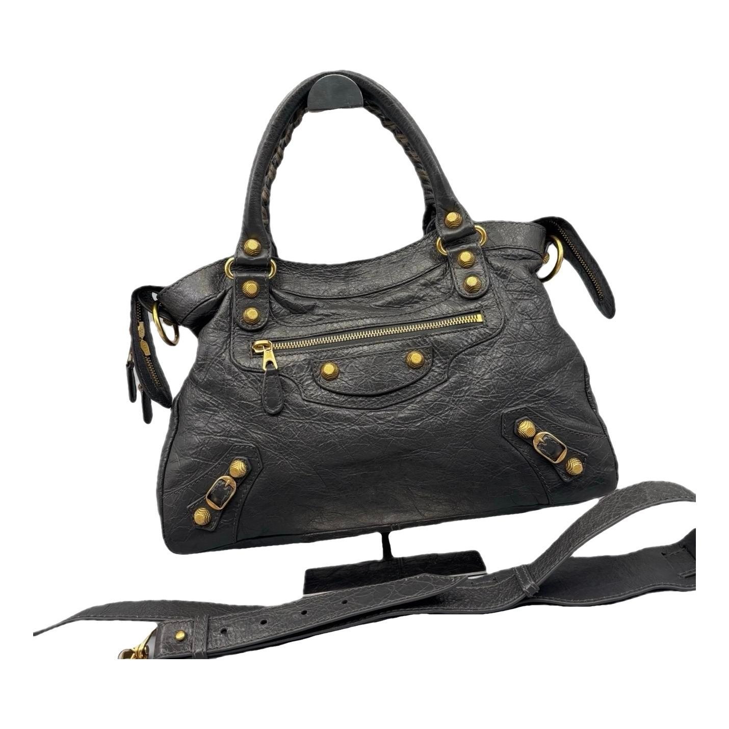 City leather handbag