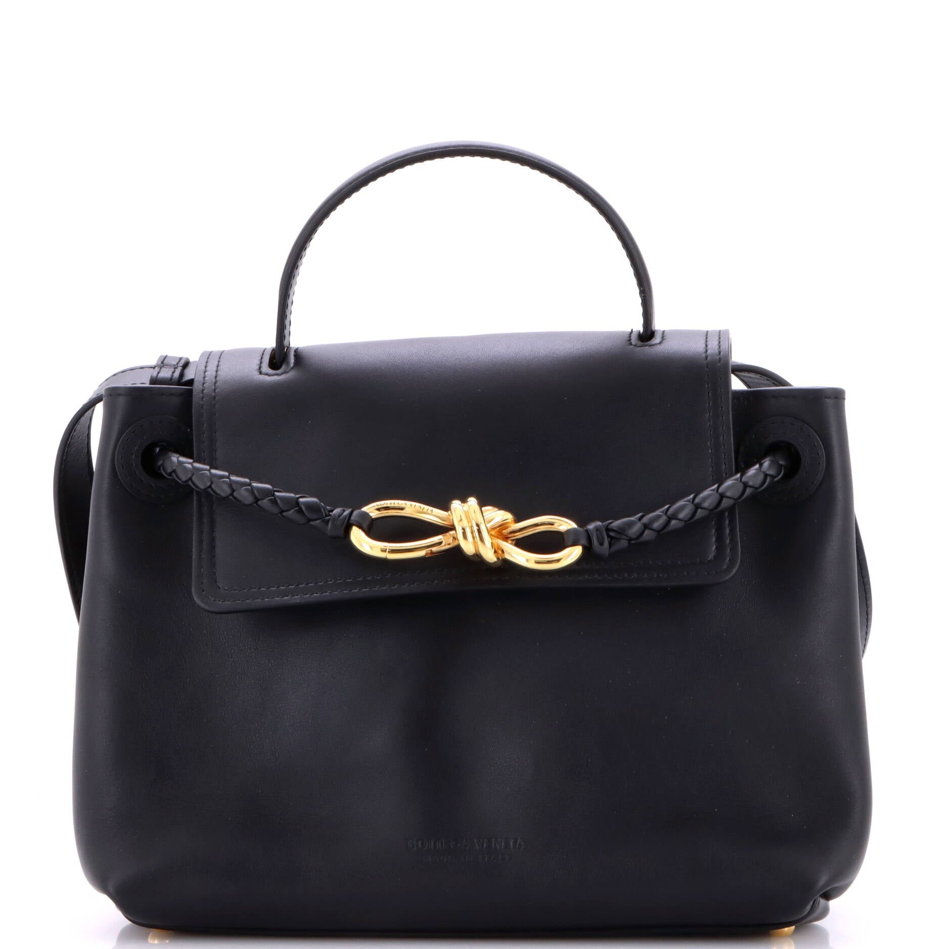 Ciao Ciao Top Handle Bag Leather with Intrecciato Detail Small