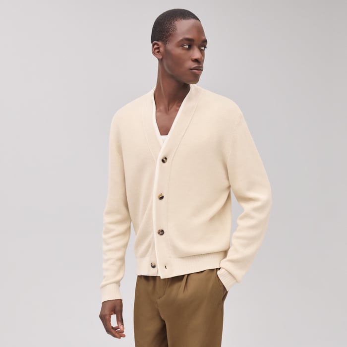 Écru "Lin Et l'Autre" Buttoned Cardigan