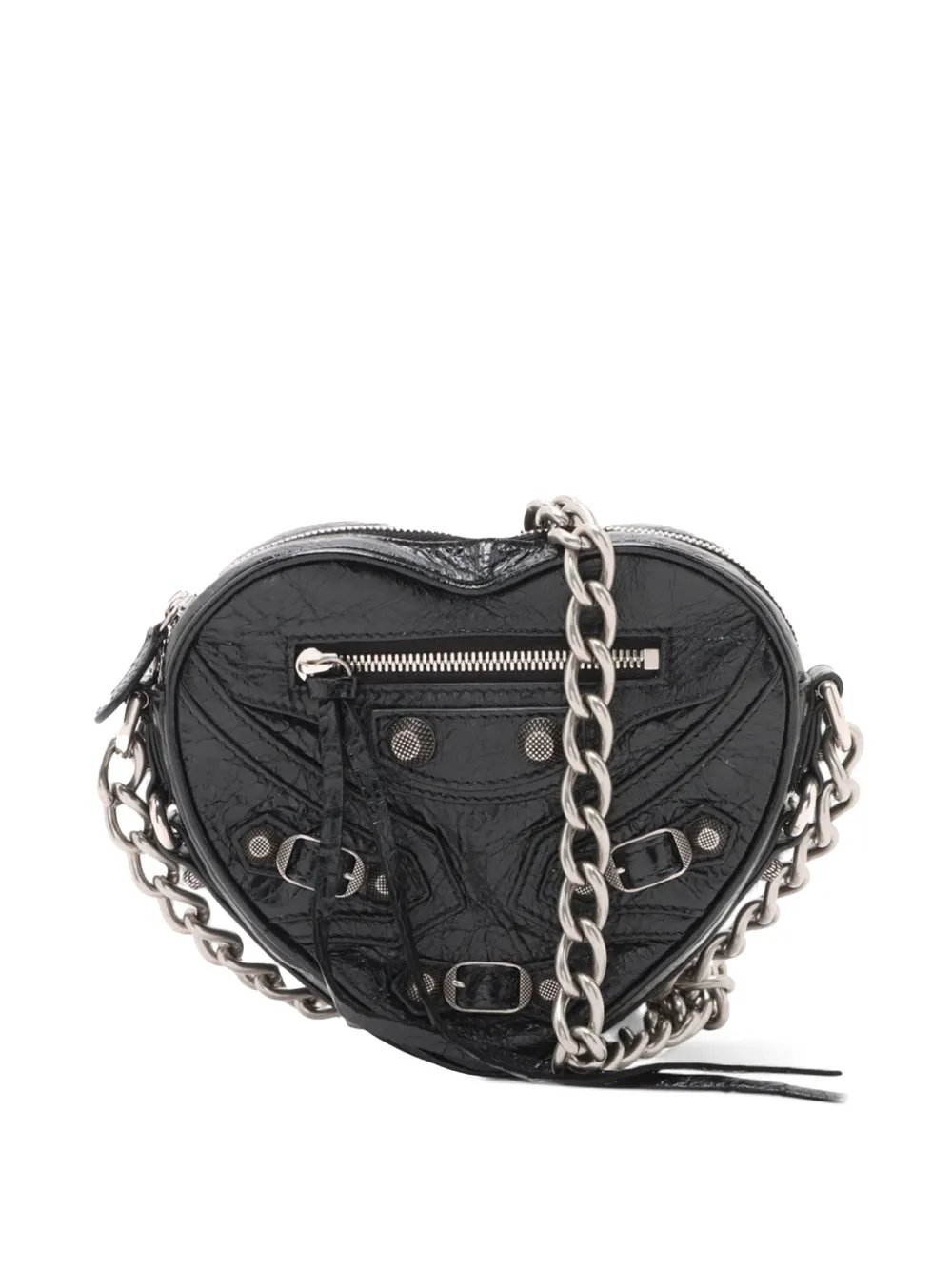 Balenciaga 2021-2026 Mini Lambskin Motocross Le Cagole Heart Chain Bag crossbody bag