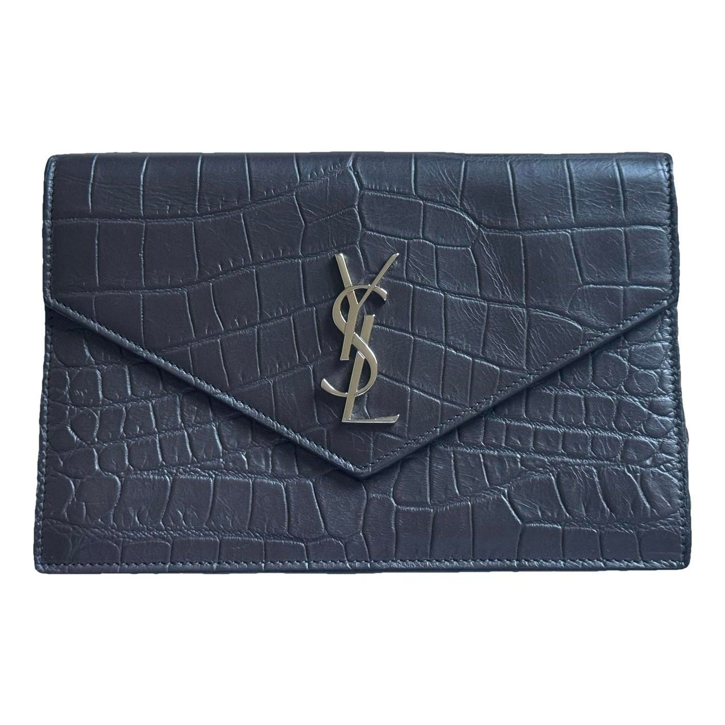 Leather clutch bag