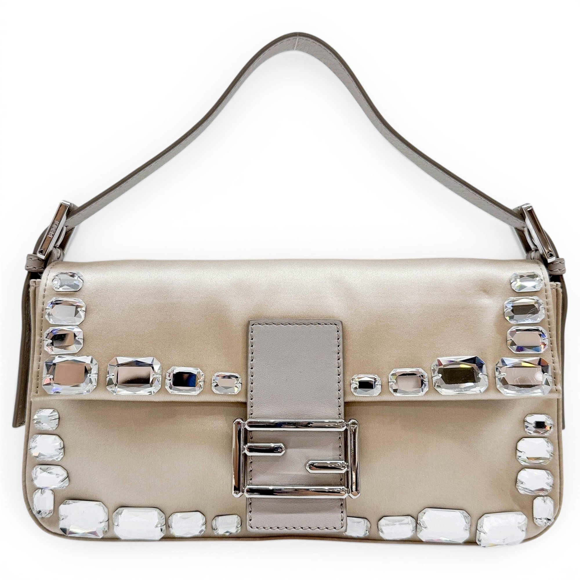 Baguette silk handbag