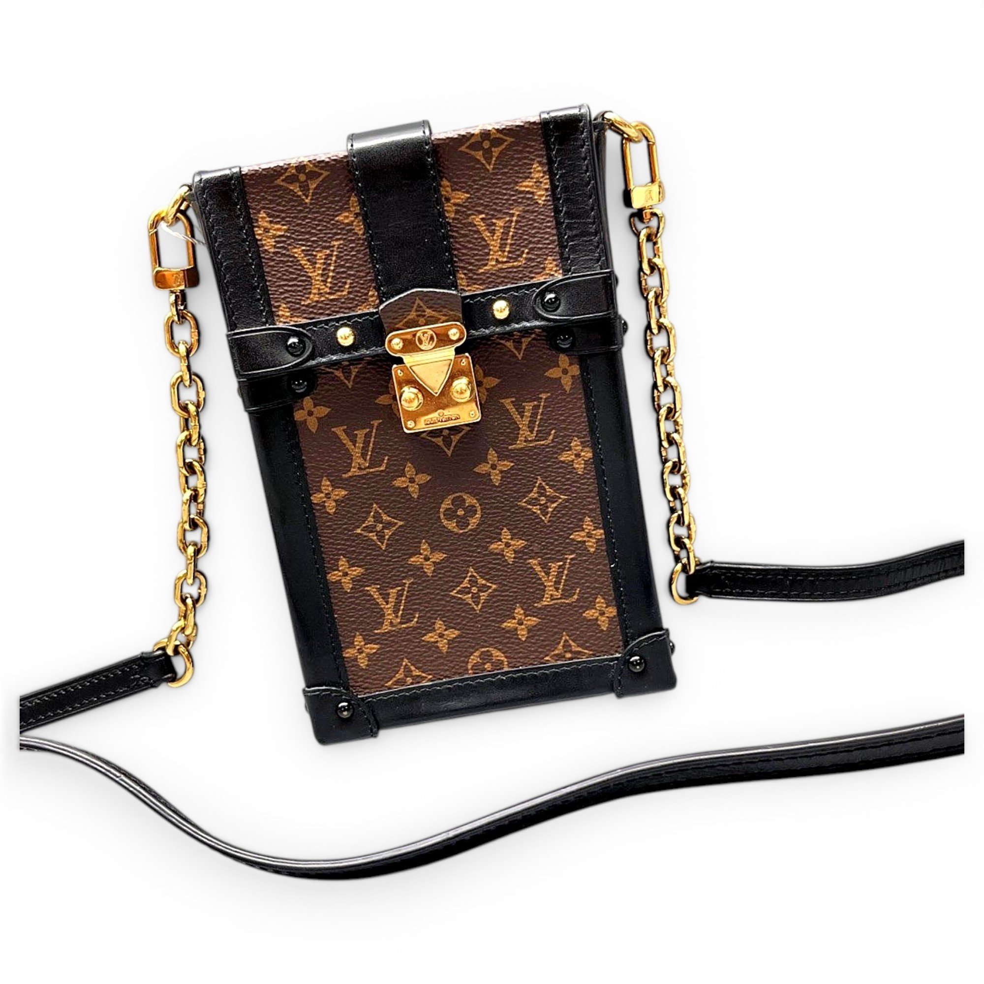 Pochette Trunk Verticale leather handbag