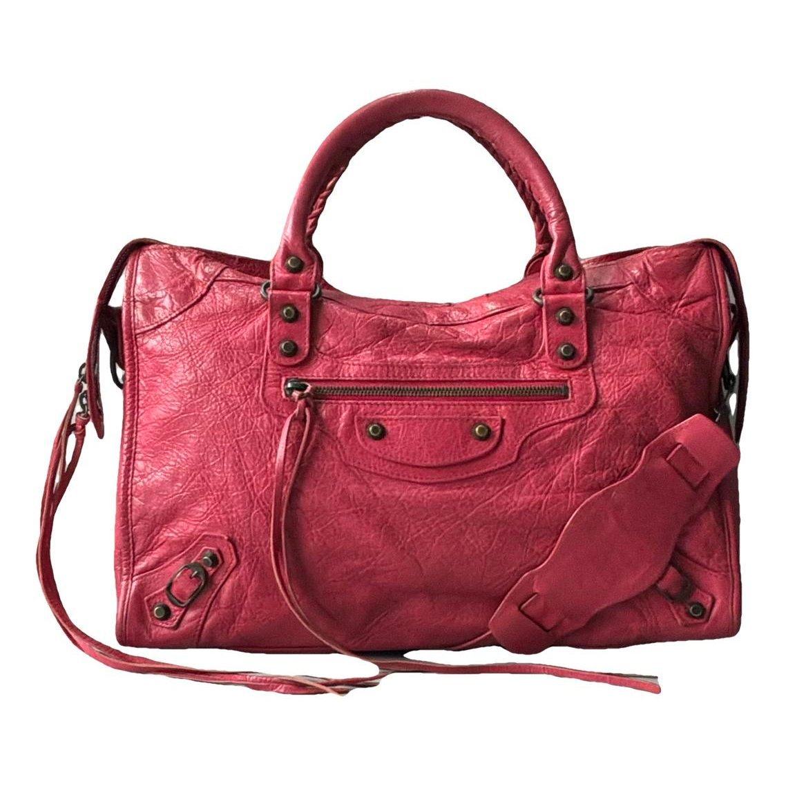 City leather handbag