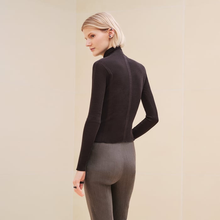 Marron Ébène Cashmere Long-sleeve Sweater