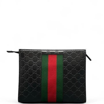 Calfskin Signature Web Pouch Medium
