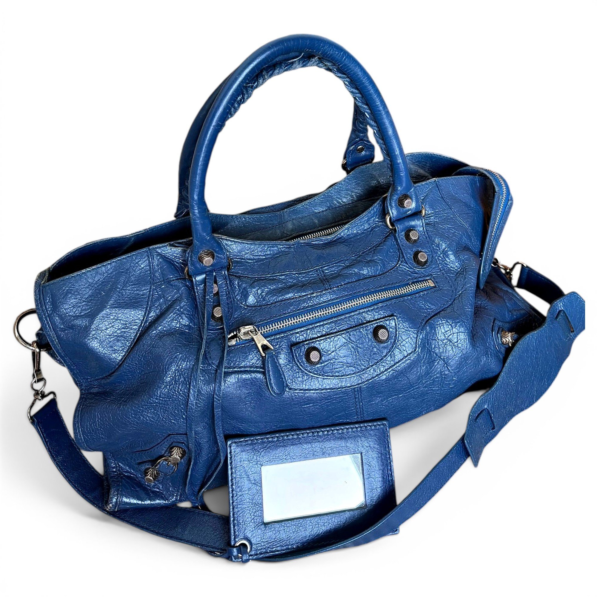 City leather handbag
