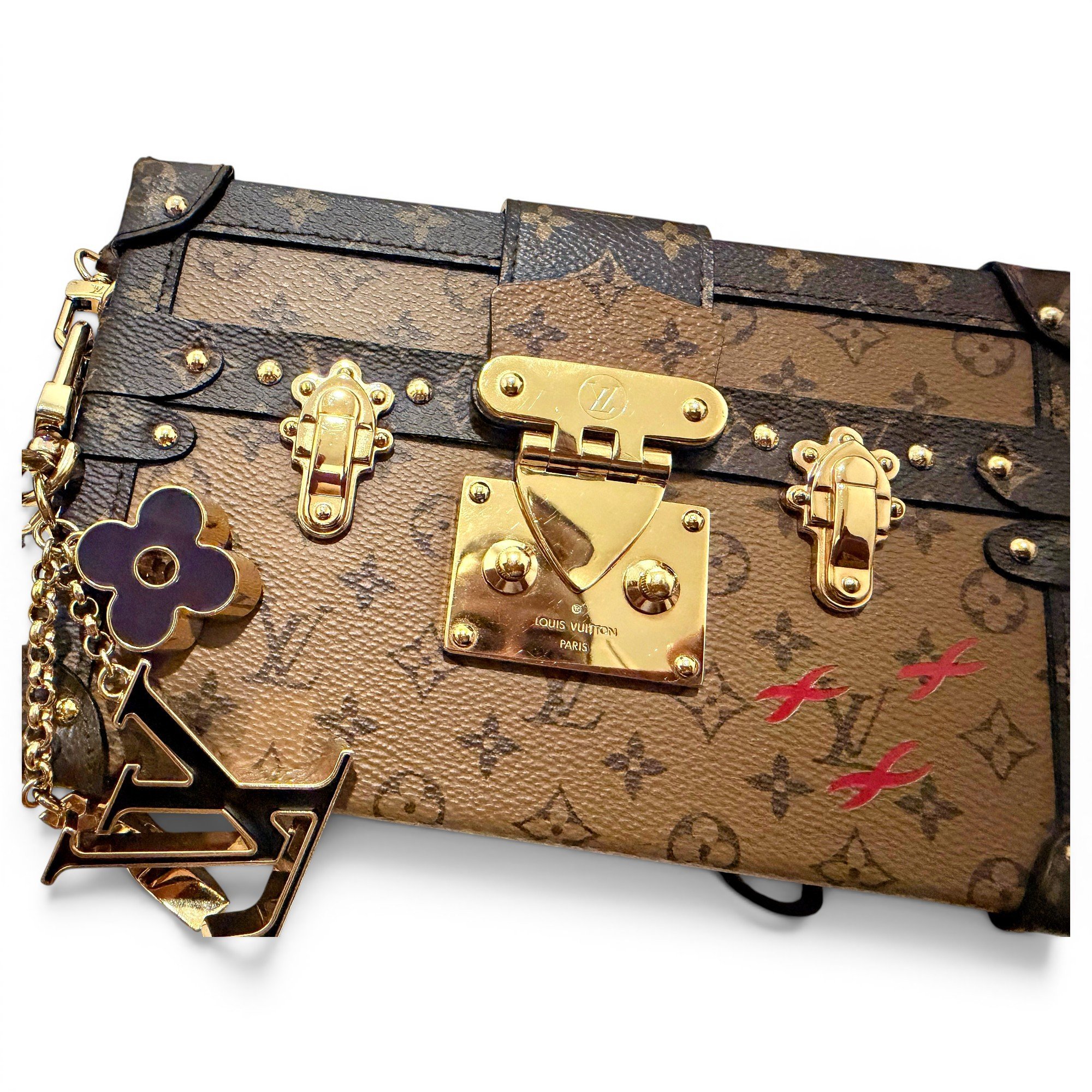 Petite Malle leather clutch bag