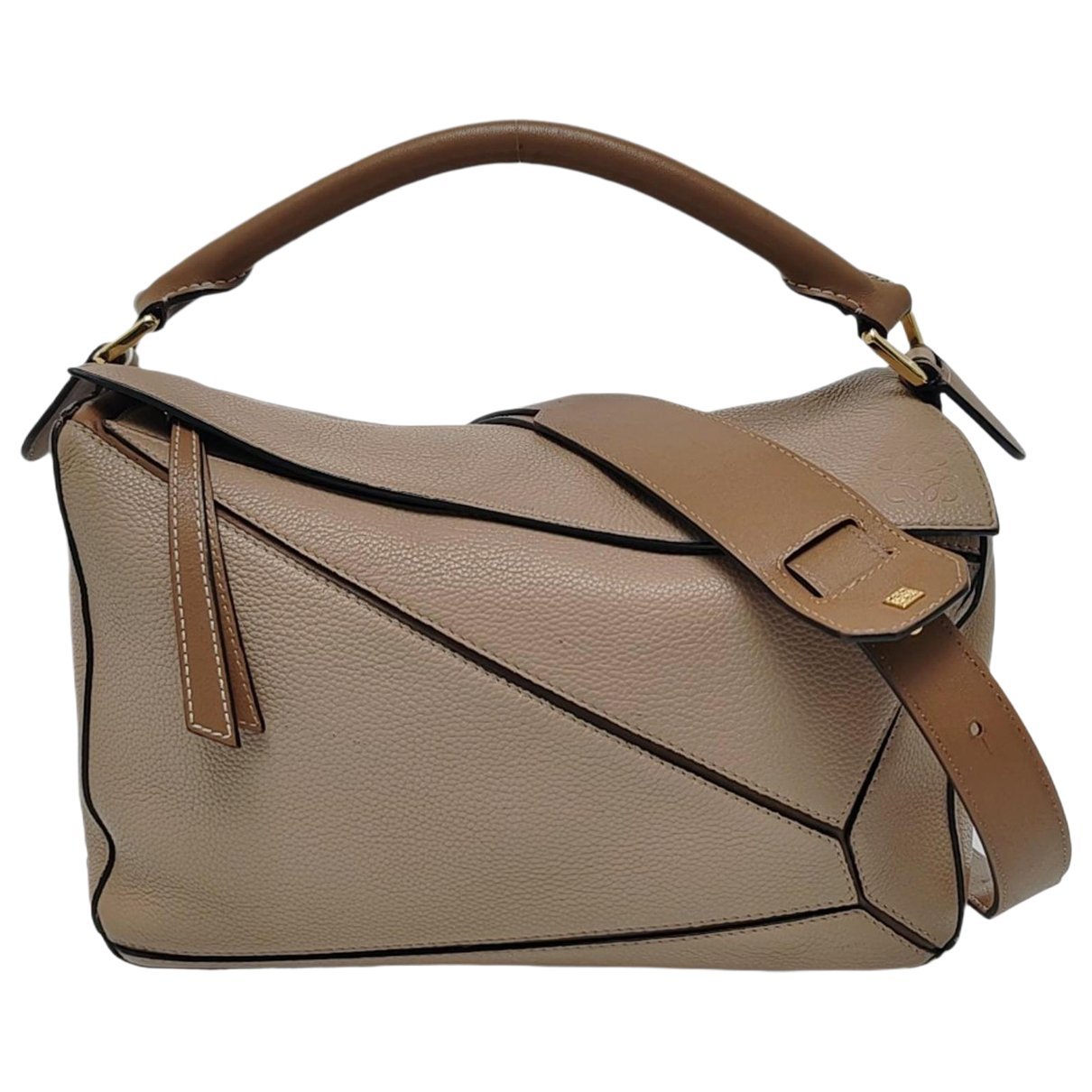 Puzzle leather handbag