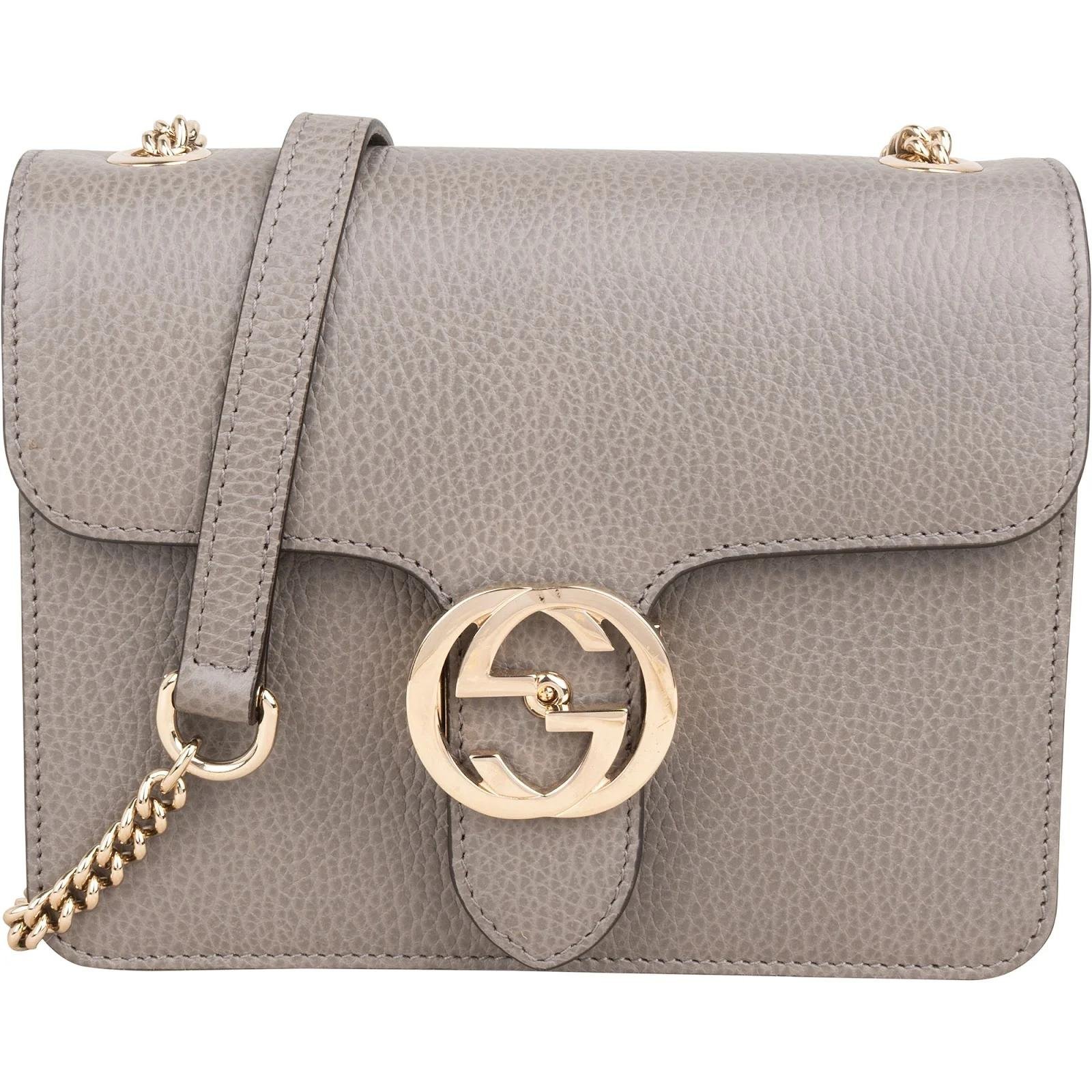 Interlocking leather crossbody bag