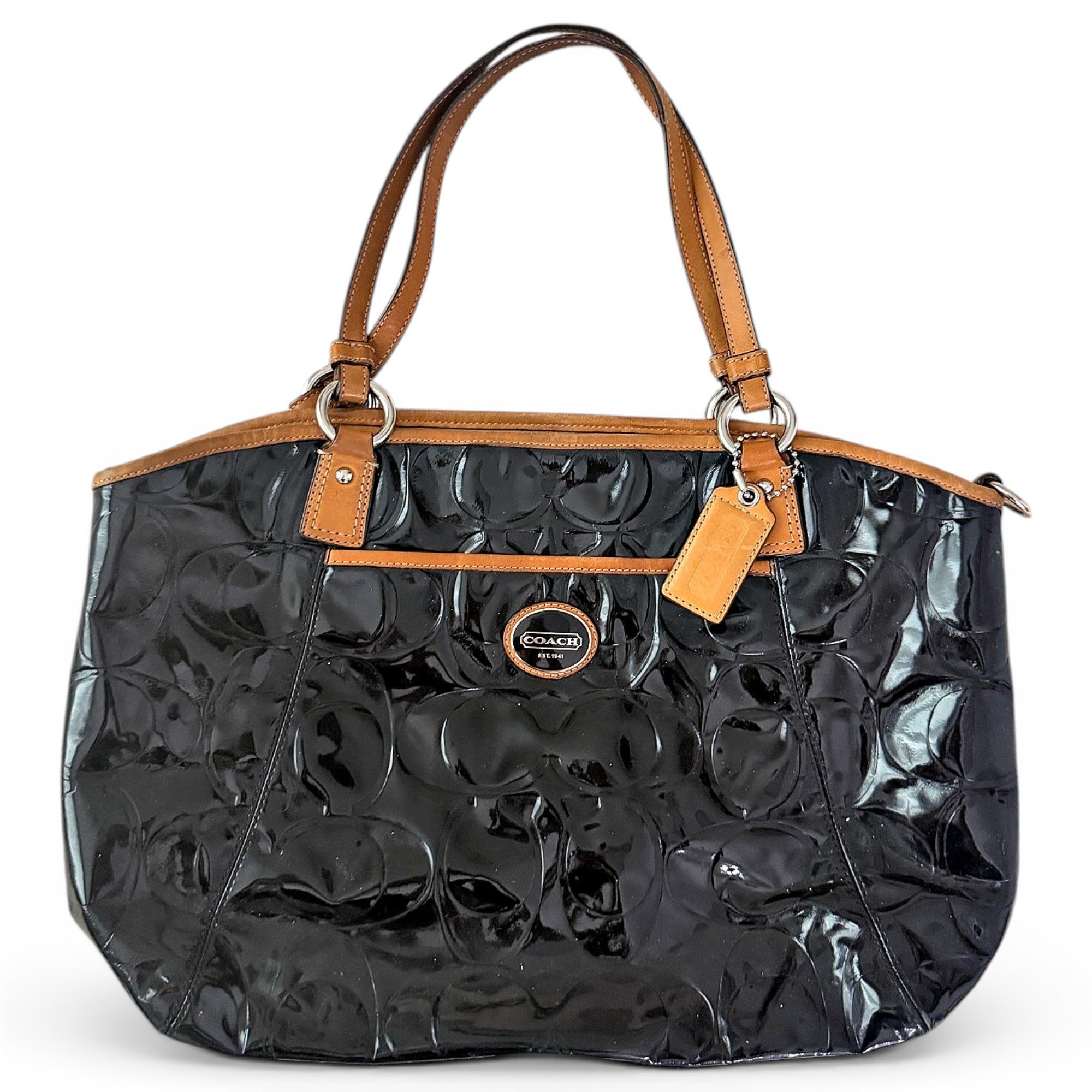 Patent leather tote