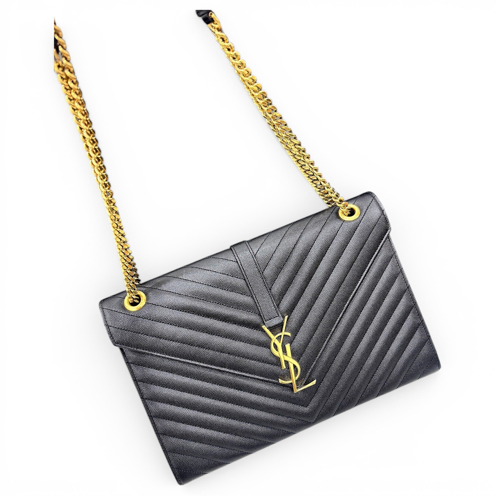 Envelope leather handbag