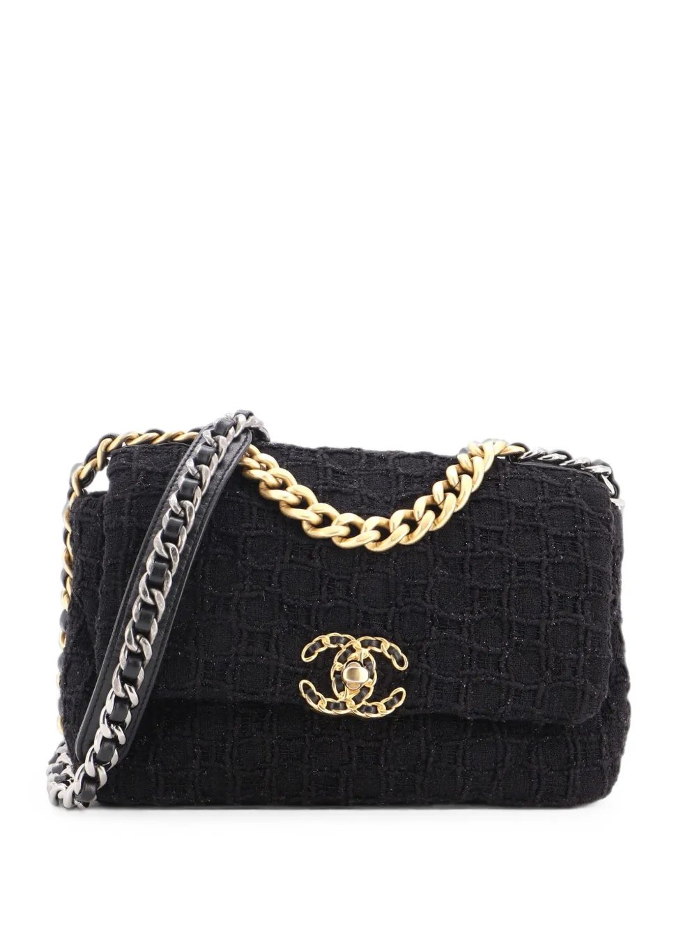 19 Flap Bag Quilted Tweed Medium crossbody bag