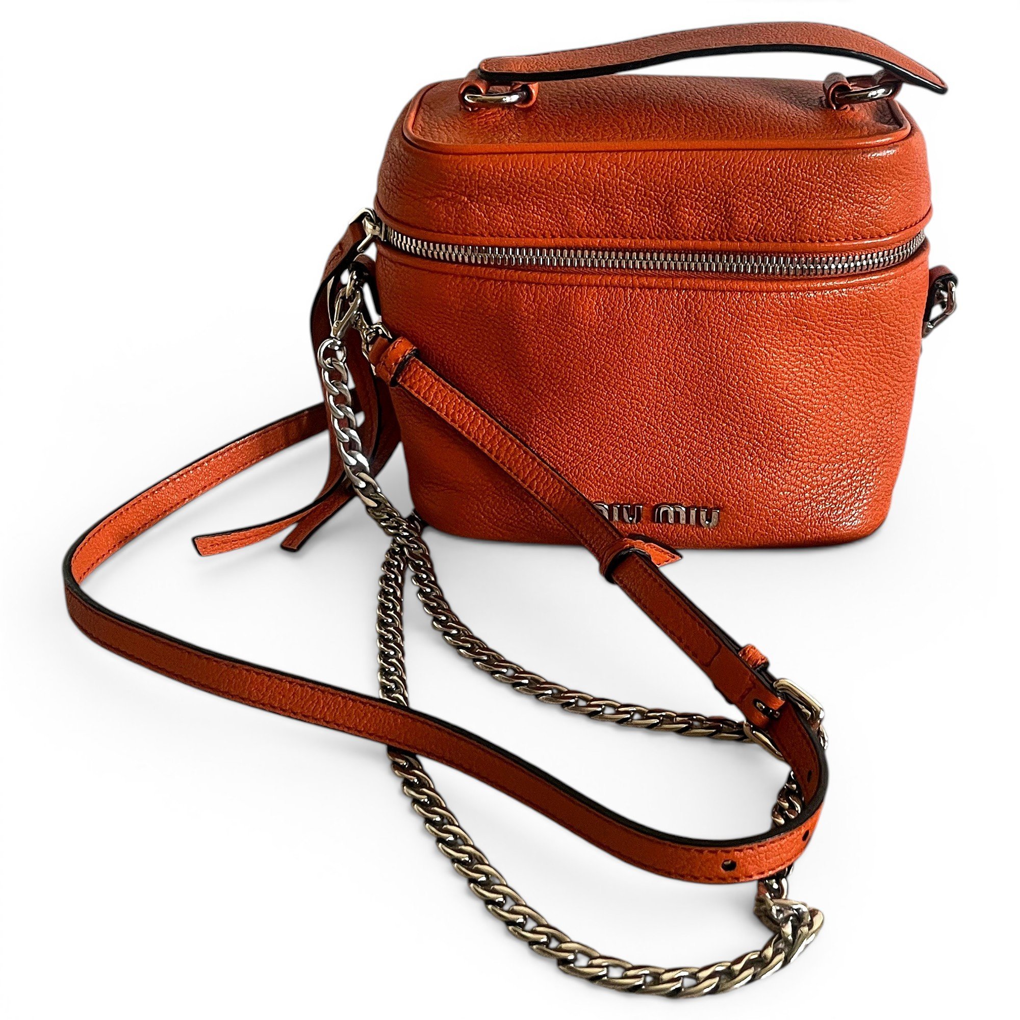 Madras leather crossbody bag