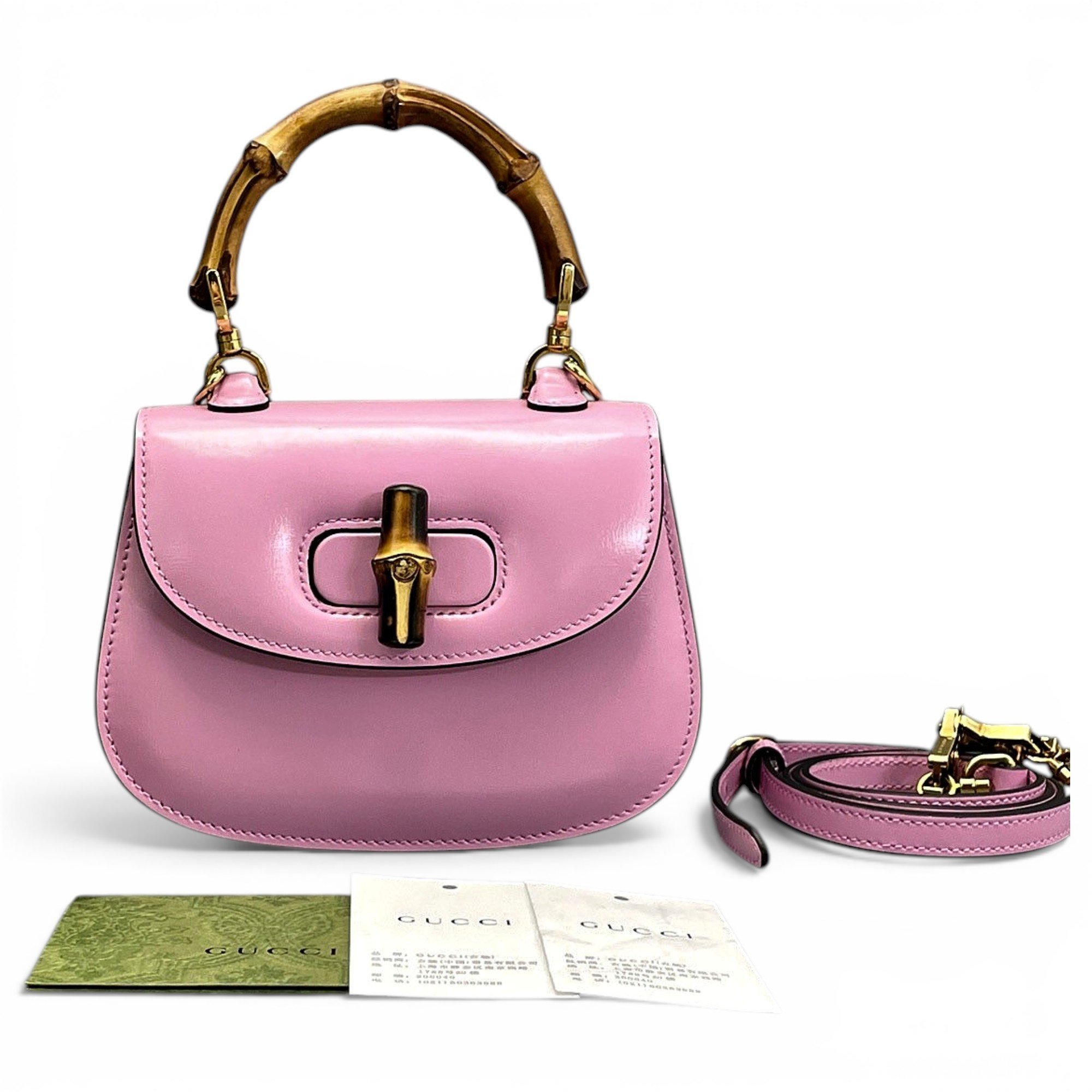 Convertible Bamboo Top Handle leather handbag
