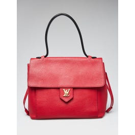 Louis Vuitton Louis Vuitton Rubis Pebbled Leather Lockme PM Tote Bag