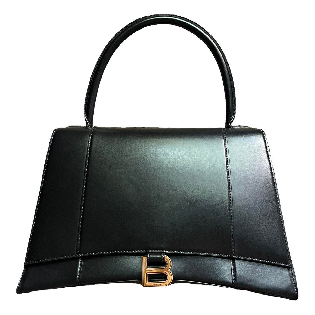 Hourglass leather handbag