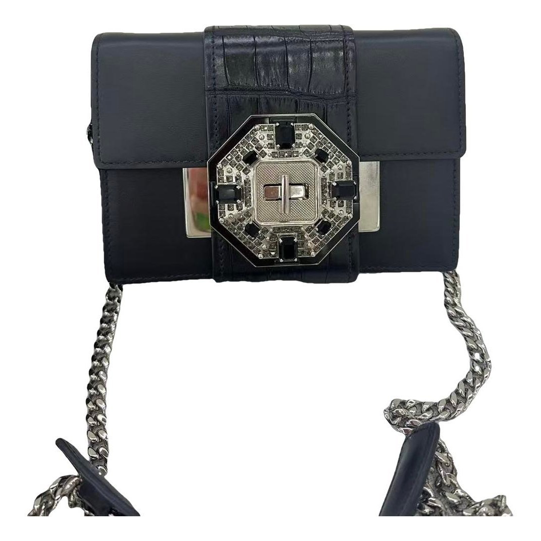 Ribbon leather handbag