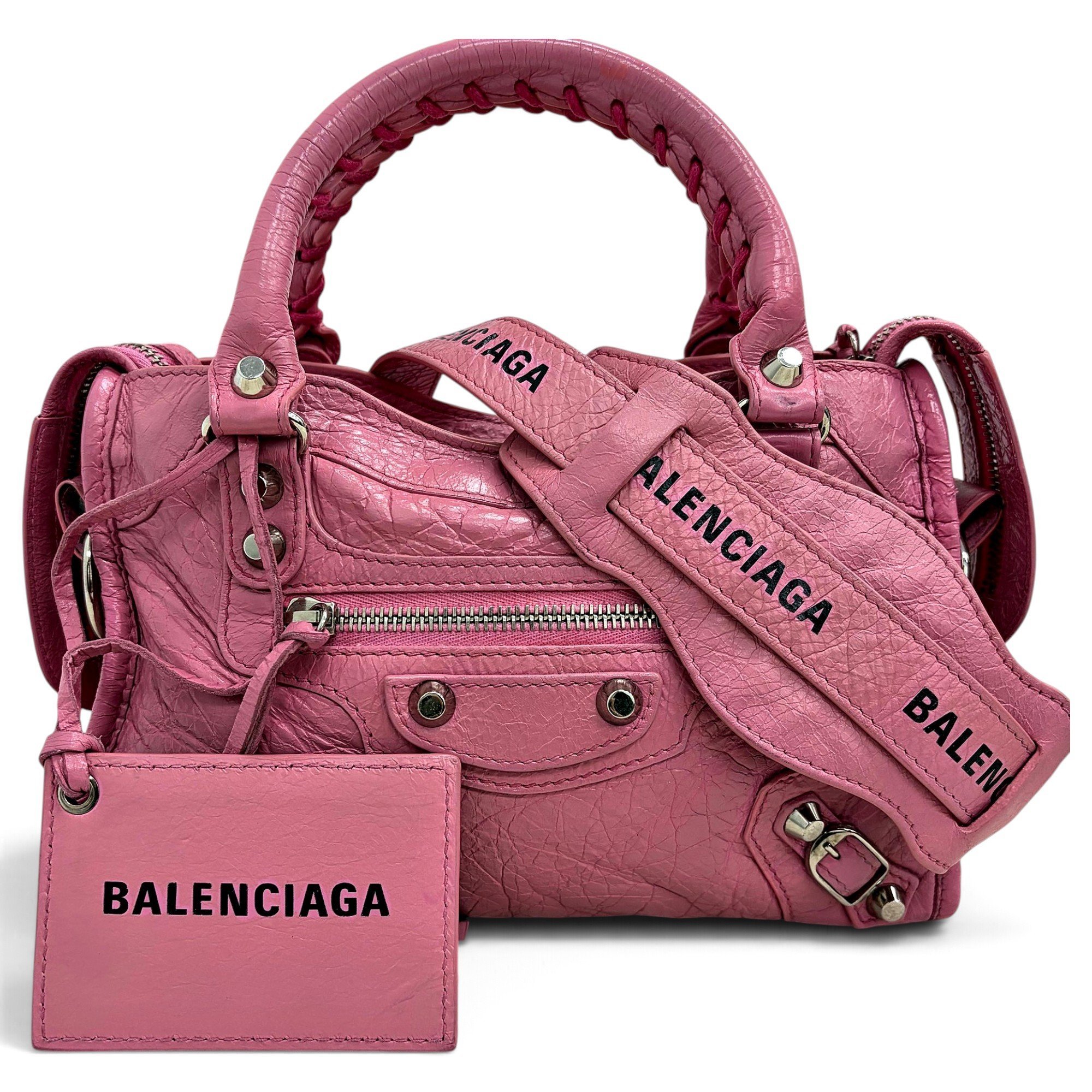 City leather handbag