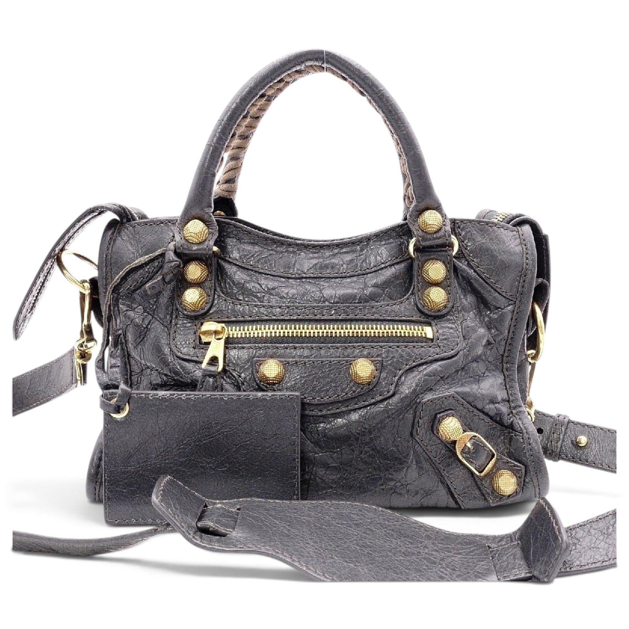 City leather handbag