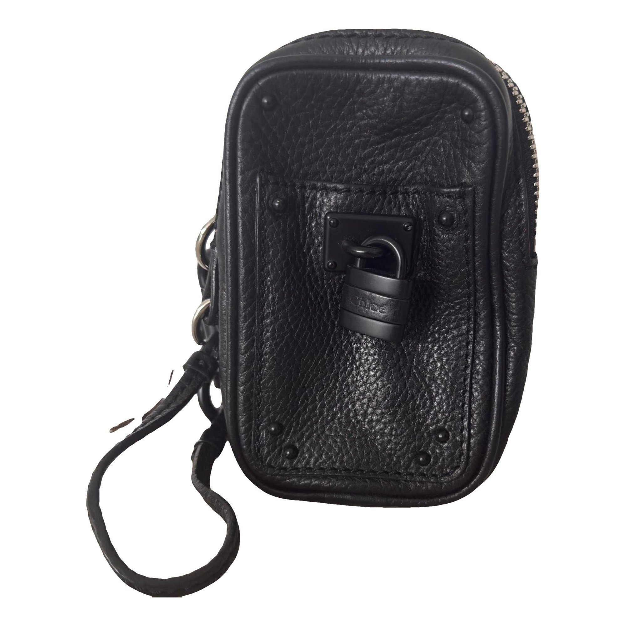 Leather clutch bag