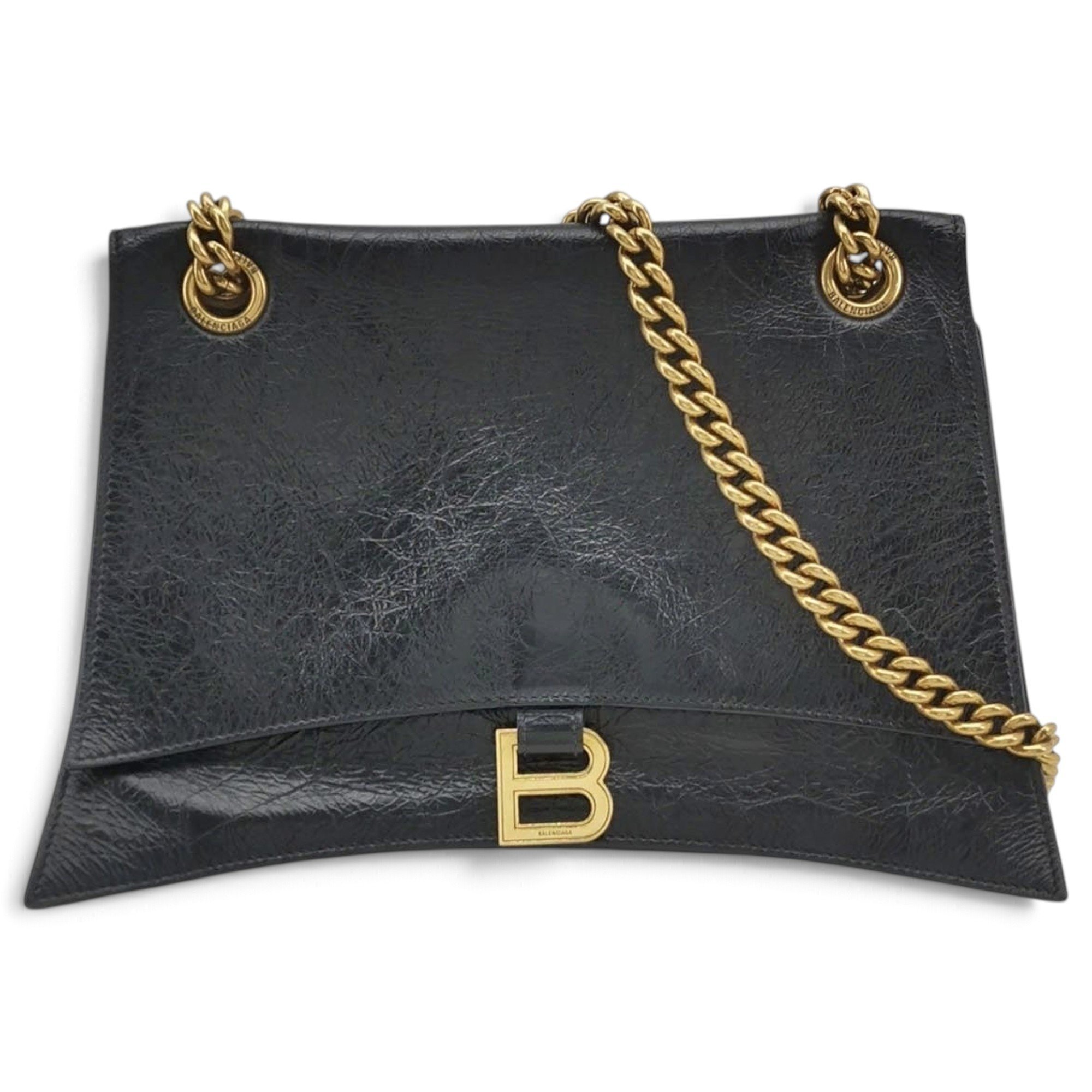 Crush leather handbag