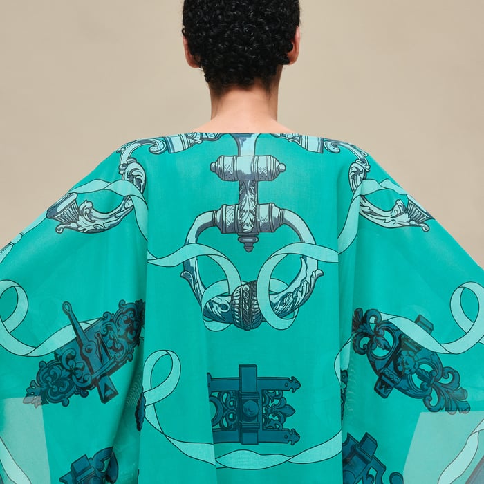Vert Tourmaline "Ferronnerie Remix" Beach Caftan