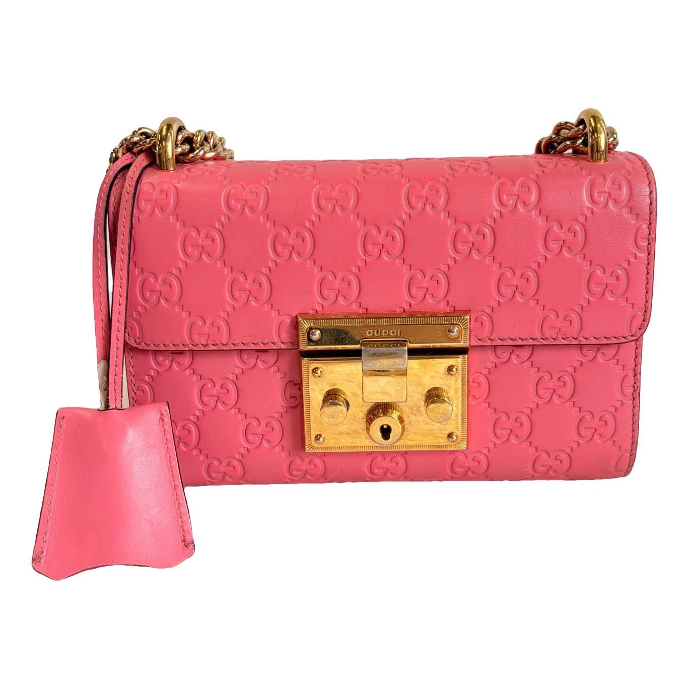 Padlock leather handbag