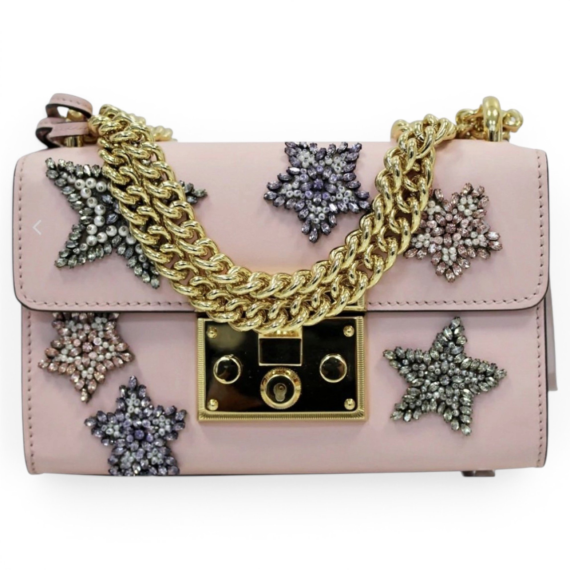 Padlock leather handbag