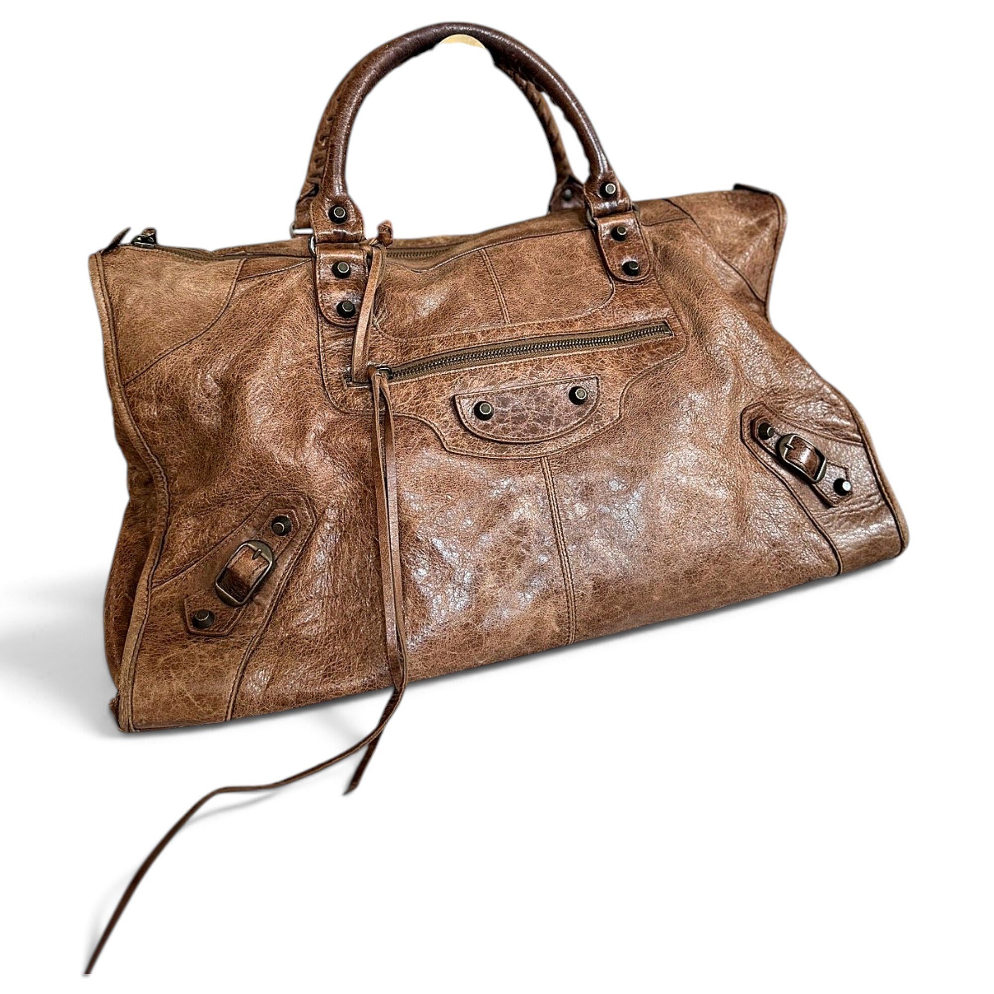 Work leather handbag