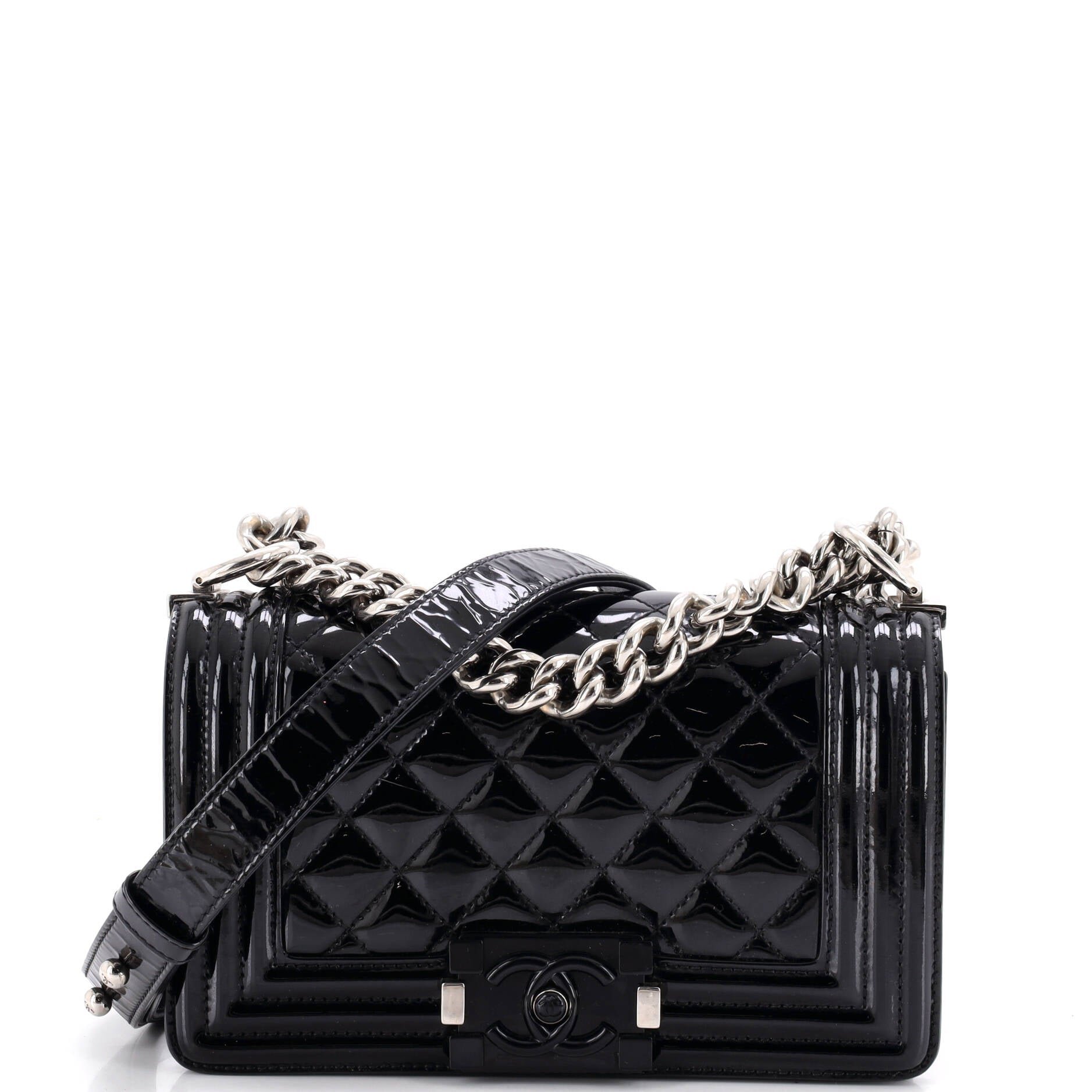 Boy Flap Bag Quilted Patent Small