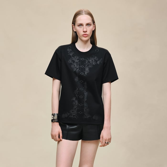Noir T-shirt With Maxi Print