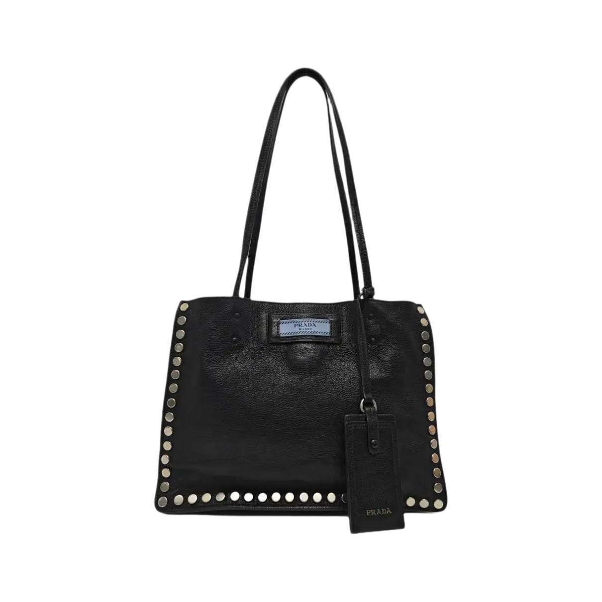 Etiquette leather handbag