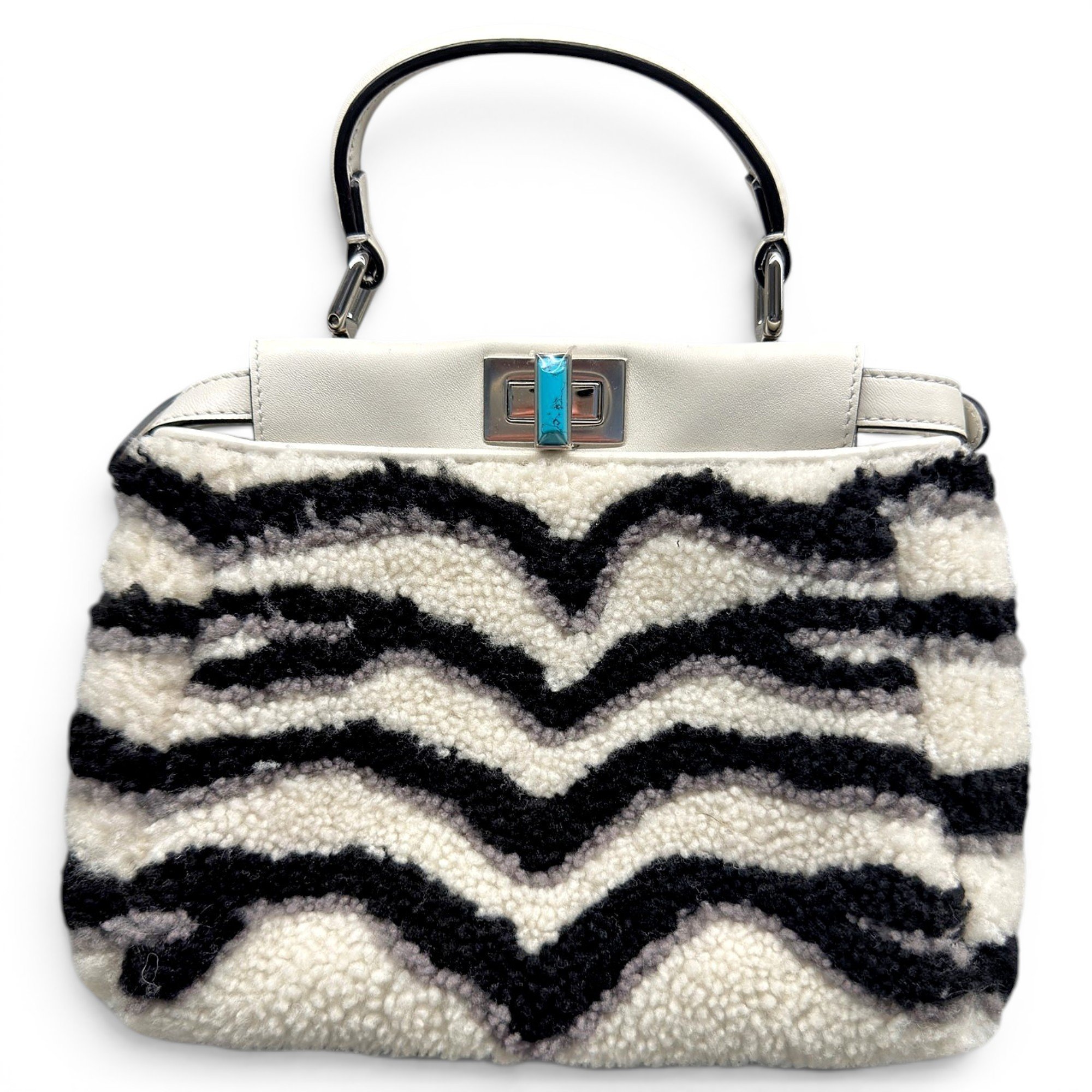 Peekaboo faux fur handbag