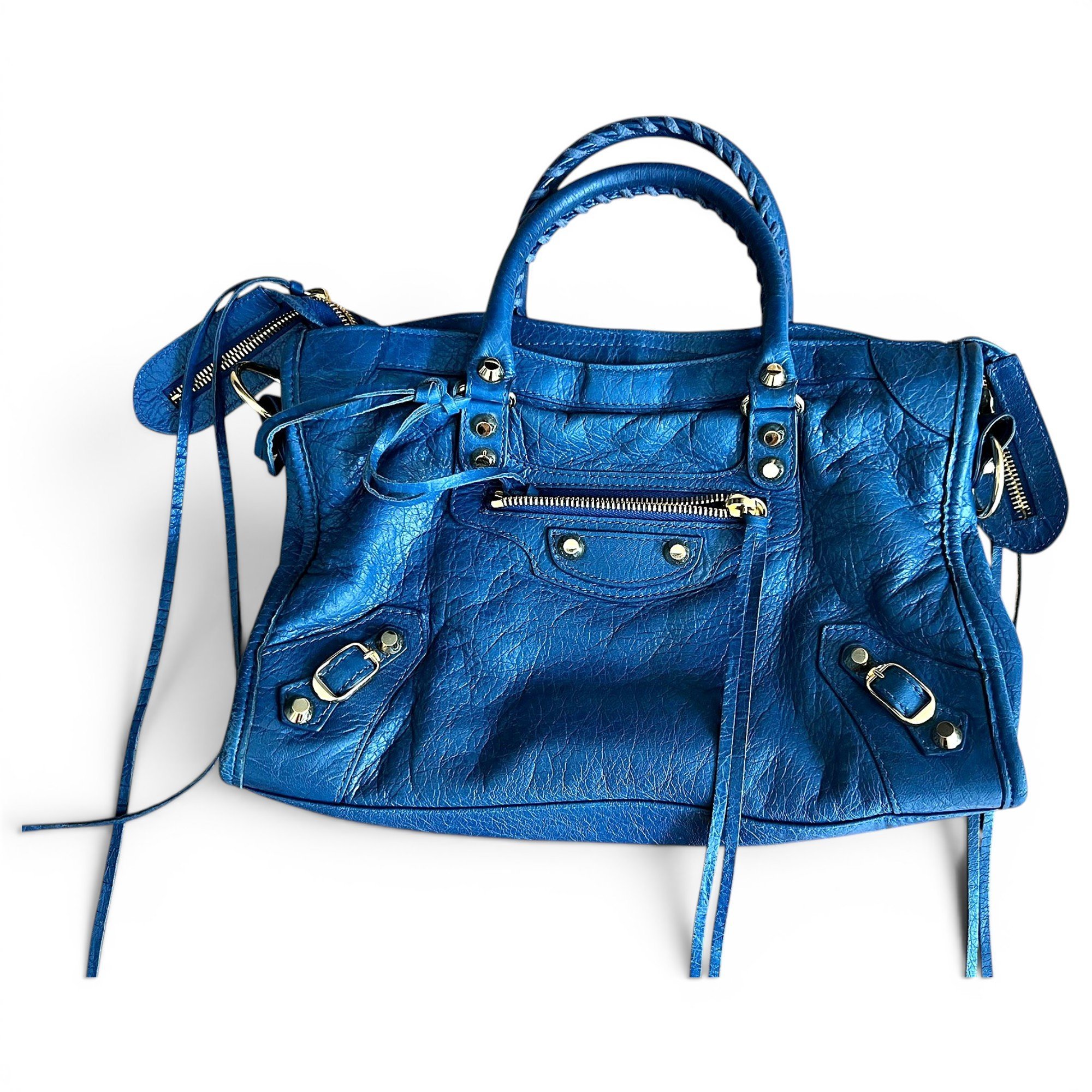 City leather handbag