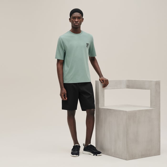 Céladon "H'Cheval" T-shirt With Leather Detail