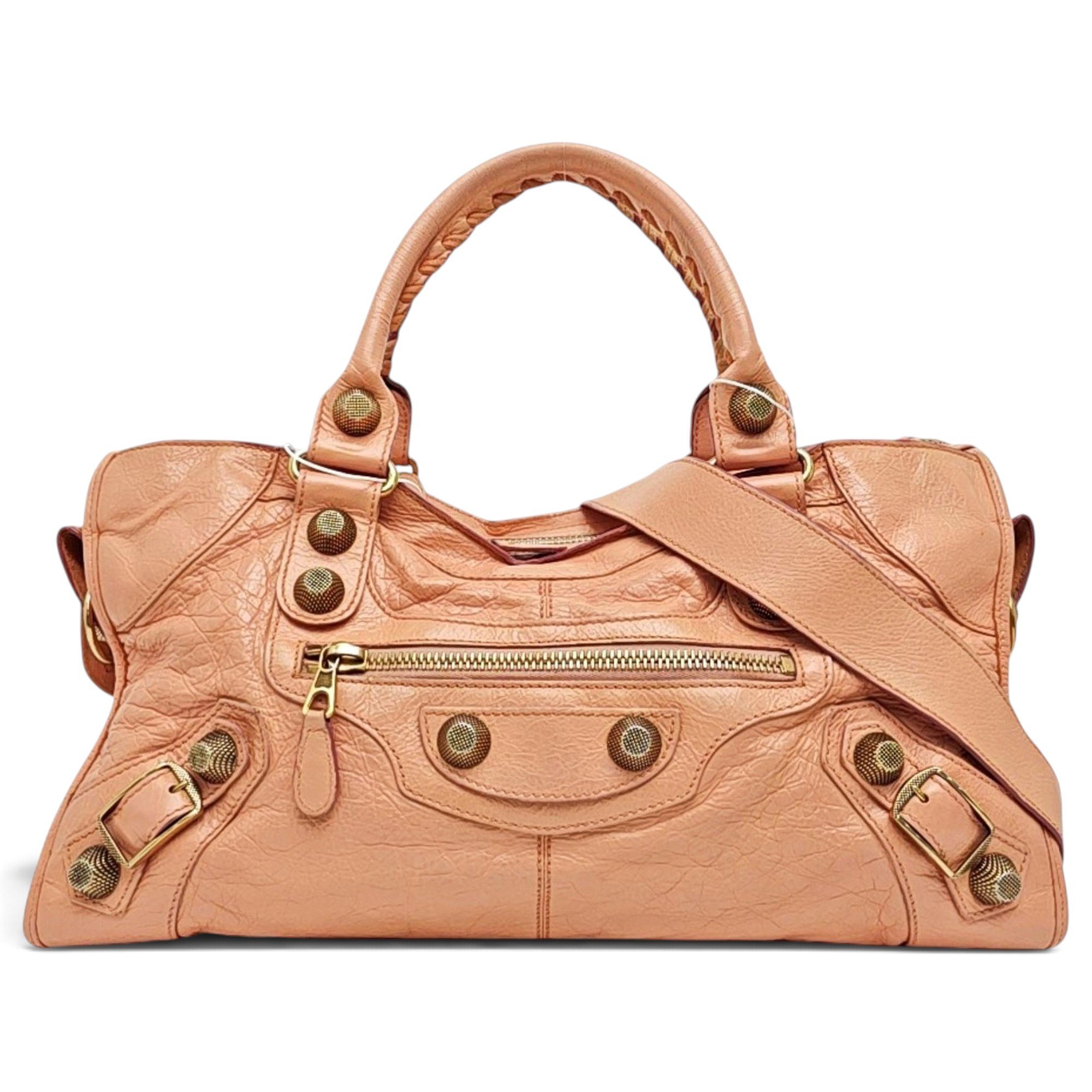 City leather handbag