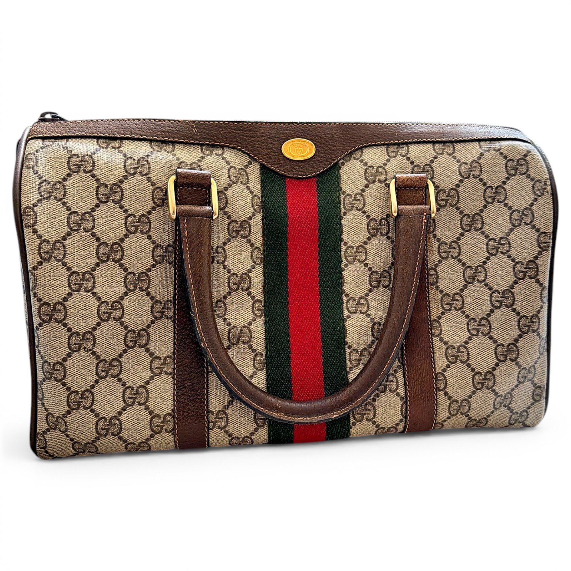 Ophidia leather bowling bag