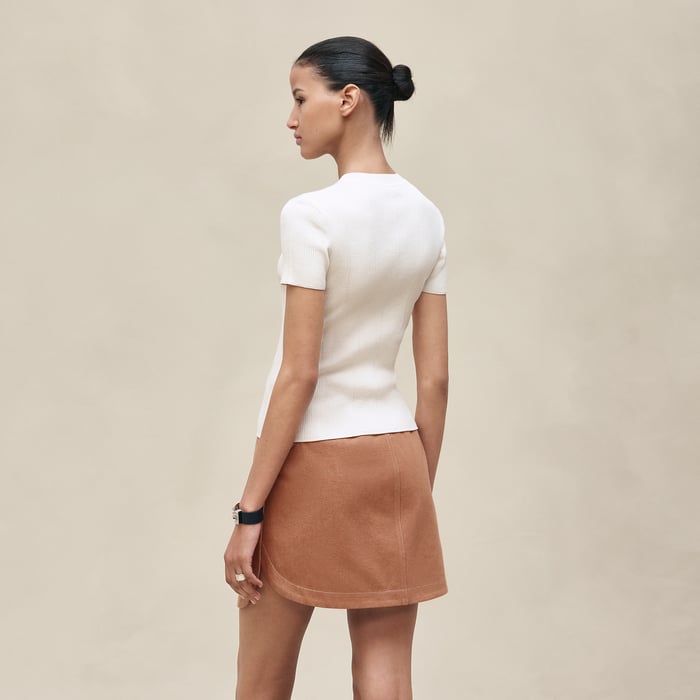 Blanc Naturel Short-sleeve Sweater