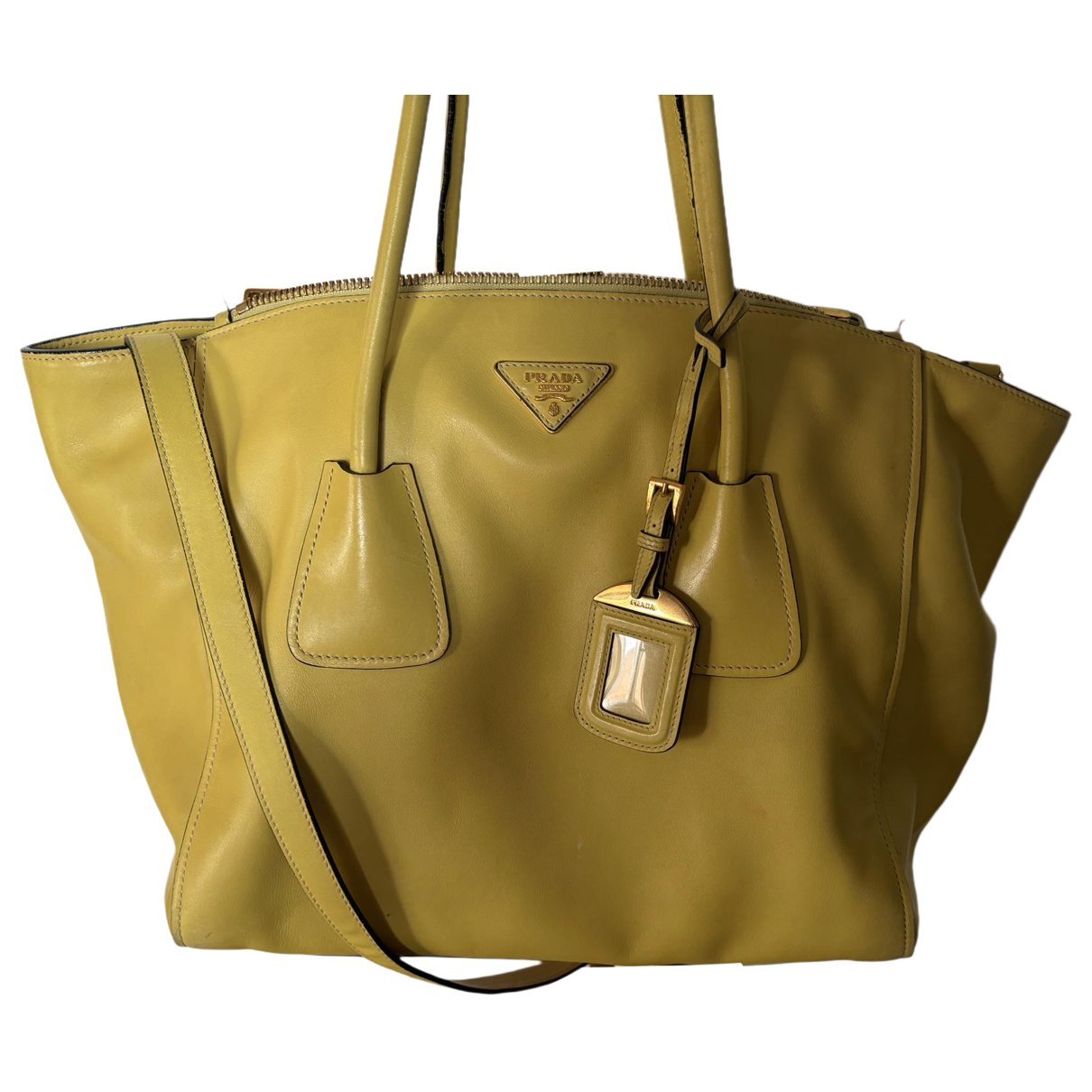 Double leather handbag