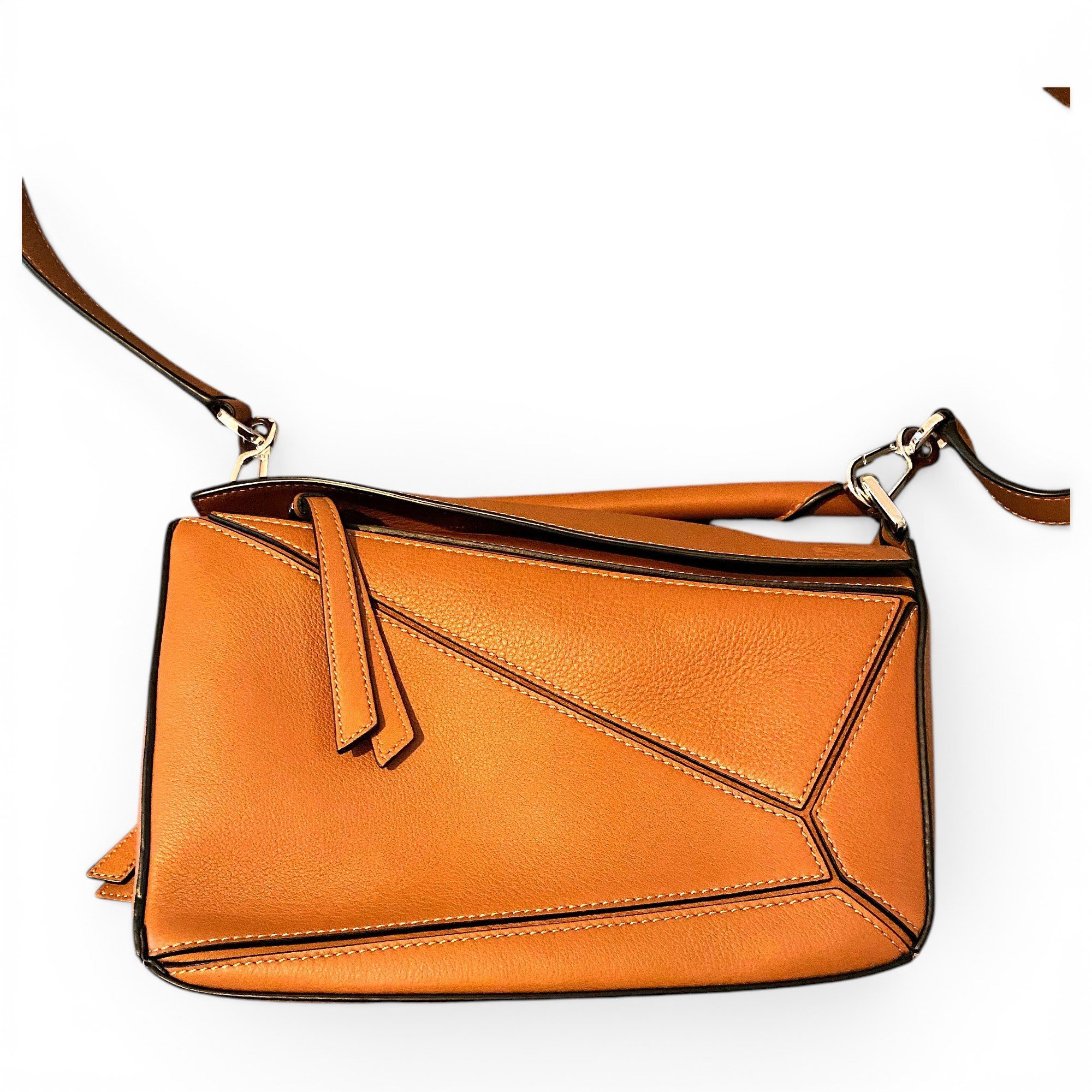 Puzzle leather handbag